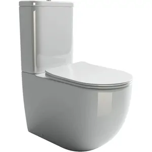 Унитаз-компакт Ceramicanova 815х380х620 безободковый, сиденье микролифт, белый CN1801