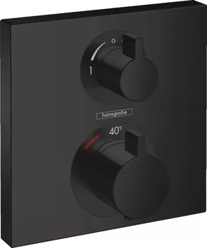 Смеситель Hansgrohe Square встраиваемый, термостат, 2 потребителя, черный матовый 15714670