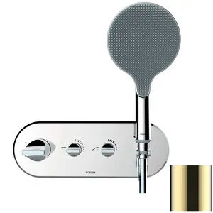 Смеситель для душа Bossini Z00520021 встраиваемый, термостат, на 2 вых., с руч. душем, золото