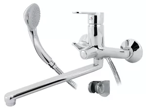 Смеситель для ванны VARION Armaturen 9029 97 3 однозахватный, плоский излив 400мм, лейка