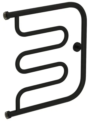 СУНЕРЖА Лира + Полотенцесушитель 500х500 черный матовый, нак. гайка 1"