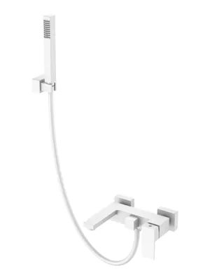 Смеситель Boheme 473-MW для ванны/душа, настенный, однозахватный, с ручным душем, белый мат