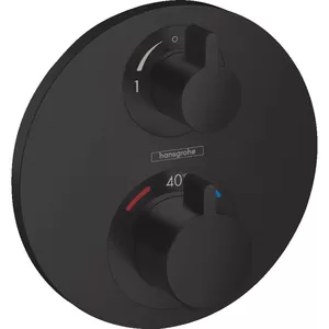 Смеситель Hansgrohe 15758670 термостат, с запор/перекл вентилем, внеш.часть, черный матовый