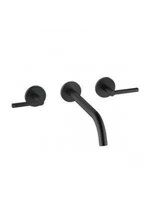 Смеситель KLUDI Puristic для умывальника встр., 3 отв. излив 240мм, черный мат. 201463915