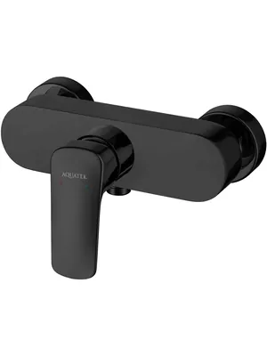 Смеситель для душа Aquatek AQ1060MB настенный, однозахватный, цвет: черный матовый
