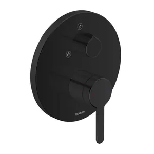 Смеситель Duravit для душа встраиваемый с переключателем, панель круг, черный матовый C14210012046