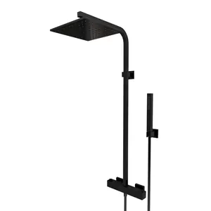 Душевая система Paini -R смеситель термостат,верхний/ручной душ,черный брашированный 84PZ689TH