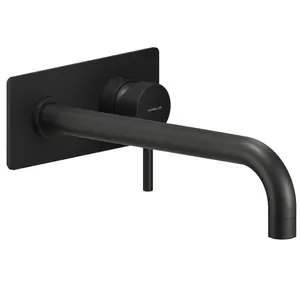 Смеситель NOBILI для раковины, встраиваемый, внешняя часть, излив 250мм, черный мат LV00198/2BM