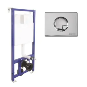 Комплект BERGES инсталляция для скрытого монтажа унитаза, клавиша смыва R3 арт. 040223