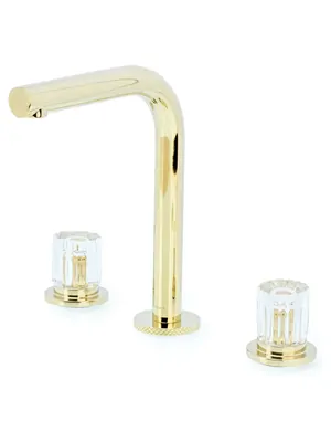 Смеситель Boheme 152-G-EL для раковины, на 3 отверстия, двухзахватный, золото