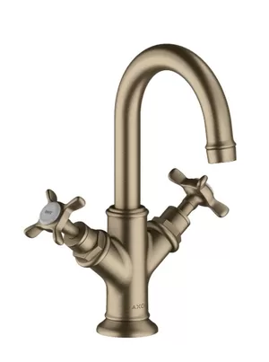 Смеситель Axor 16505820 для умывальника двухзахватный, донный клапан, шлиф никель