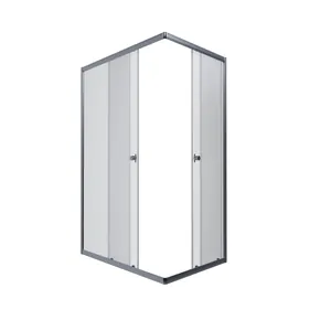 Душевой уголок Triton -Хром (100х80) низкий поддон, стекло 4 мм прозрачное/профиль хром DK329