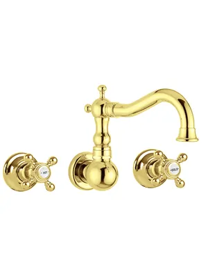 Смеситель для раковины Migliore встраиваемый в стену, золото ML.ARC-8370.DO