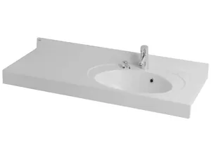 Раковина Aquaton 3/1200 1A70103NOT01R 1190x470x155 мм правая, с дозатором, иск. мрамор, белый