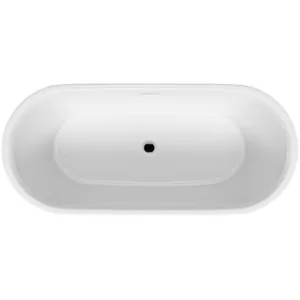 Ванна акриловая RIHO 160x75 VELVET MATT белый/черный, без гидромассажа, овальная