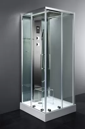 Душевая кабина BAND HOURS 90x90x220 стекло прозр., профиль хром, низкий квадратный поддон