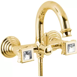 Смеситель CEZARES -VD-03/24-Sw для ванны/душа, настенный, золото 24 карат/ручки Swarovski