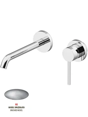 Смеситель GATTONI 9137/91NS для раковины, встраиваемый, с донным клапаном, никель браш