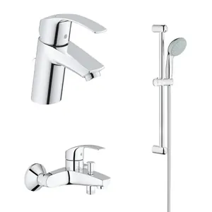 Набор смесителей Grohe 2015 для ванны и раковины, с душевым гарнитуром, хром 124446