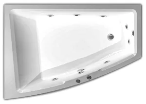 Ванна акриловая Акватек 180х125 левая, аэромассаж, пневмоуправление,панель, каркас, слив