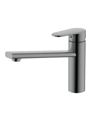 Смеситель для кухни Aquatek AQ1880BGM однозахватный, поворотный излив 138мм, сталь оружейная