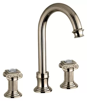 Смеситель CEZARES -BLS2-A-02-Sw для раковины, 3 отверстия, донный клапан,бронза/ручки Swarovski