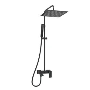 Душевая система WasserKRAFT .162.218.BM смеситель настенный, верхний/ручной душ, черный матовый