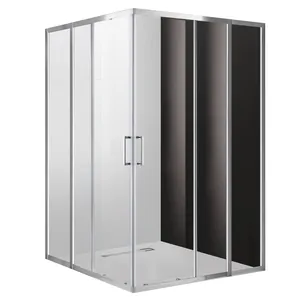 Душевой уголок CEZARES (1280-1305x1280-1305х1950) A-22-100+30-C-Cr-IV стекло прозрачное/хром