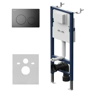 Инсталляция AM.PM для подвесного унитаза, с клавишей L, черный мат. I012709.0138