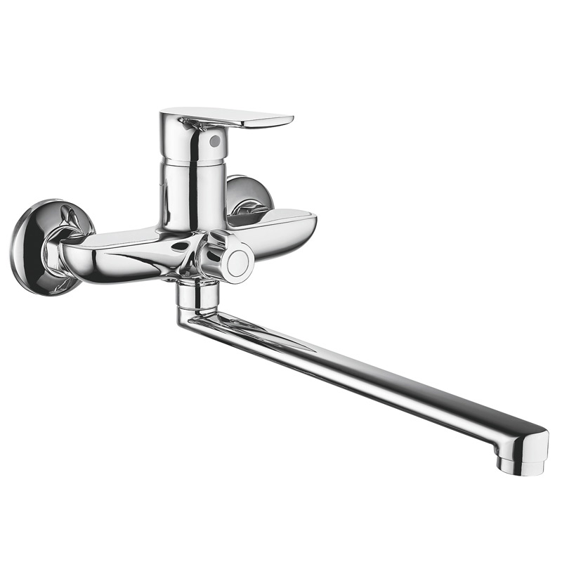 Смеситель для ванны/душа ESKO MX31 настенный, однозахв., длинный излив, душ. гарнитур, хром