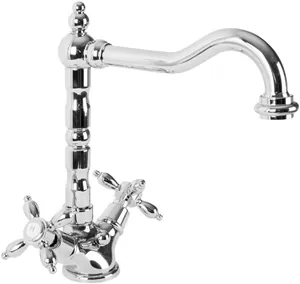 Смеситель CEZARES -LS2-01 для умывальника, двухзахватный, с донным клапаном, хром