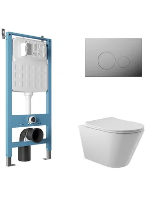 Инсталляция Aqueduto TECNICA NOVO + унитаз с сиденьем + клавиша смыва CIRCULO NOVO AQDS170