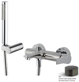 Смеситель для ванны/душа FIMA Carlo Frattini настенный, однозахватный, черный брашир. F3134CS