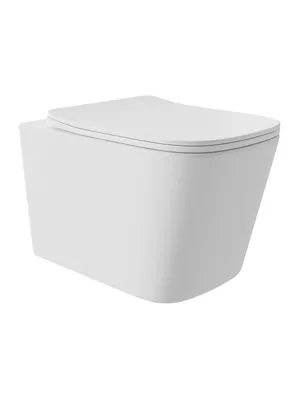 Унитаз подвесной Aqueduto 345х525х345 безободковый, сиденье с микролифтом, белый MACТ0220