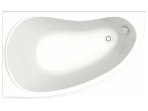 Ванна акриловая BAS 1500х900 угловая, левая, асимметричная, каркас, без слива-перелива, белый