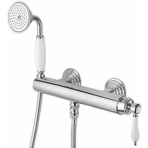 Смеситель CEZARES -DDM-01-Bi для душа, однозахватный, ручной душ, хром/ручка белая