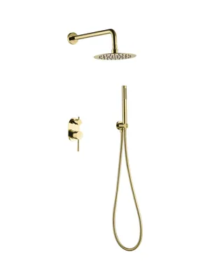 Душевая система Boheme 464-G встраиваемая, однозахватная, верхний/ручной душ, золото