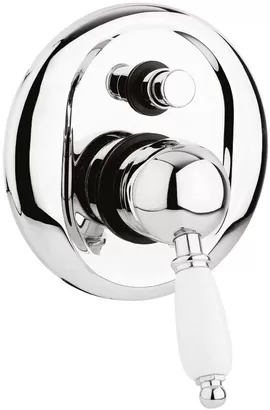 Смеситель CEZARES -VDIM-01-Bi для ванны, встраиваемый с переключателем, хром/ручка белая