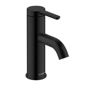 Смеситель Duravit для раковины однозахватный без донного клапана, излив91мм, черный матовый C11010002046