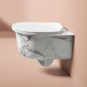 Унитаз подвесной ArtCeram 380х530х420 мм, безободковый, крепеж, цвет: calacatta CHV001 94 00