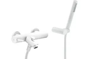 Смеситель NOBILI для ванны/душа, настенный, однозахватный, с душ.гарнитуром,белый мат LV00110WM