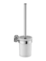 Ершик для унитаза Aquatek AQ4510CR подвесной, стекло матовое, цвет: хром