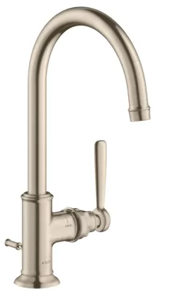 Смеситель Axor 16517820 для умывальника с донным клапаном, однозахватный, шлифованный никель