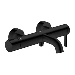 Смеситель Duravit для ванны настенный с изливом и ручкой, черный матовый C15230000046