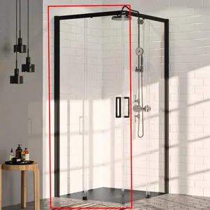 Душевой уголок HUPPE 2 900х900х2000 раздвижные двери, стек.прозр./проф.черный C25002.123.321