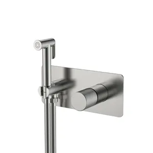 Смеситель Boheme 127-NB.4 встраиваемый, с гиг душем, однозахв, ручка:spirale, никель браш