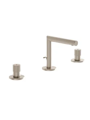 Смеситель для умывальника Vitra двухзавхватный, на 3 отв., дон. клап., никель шлиф. A4259534