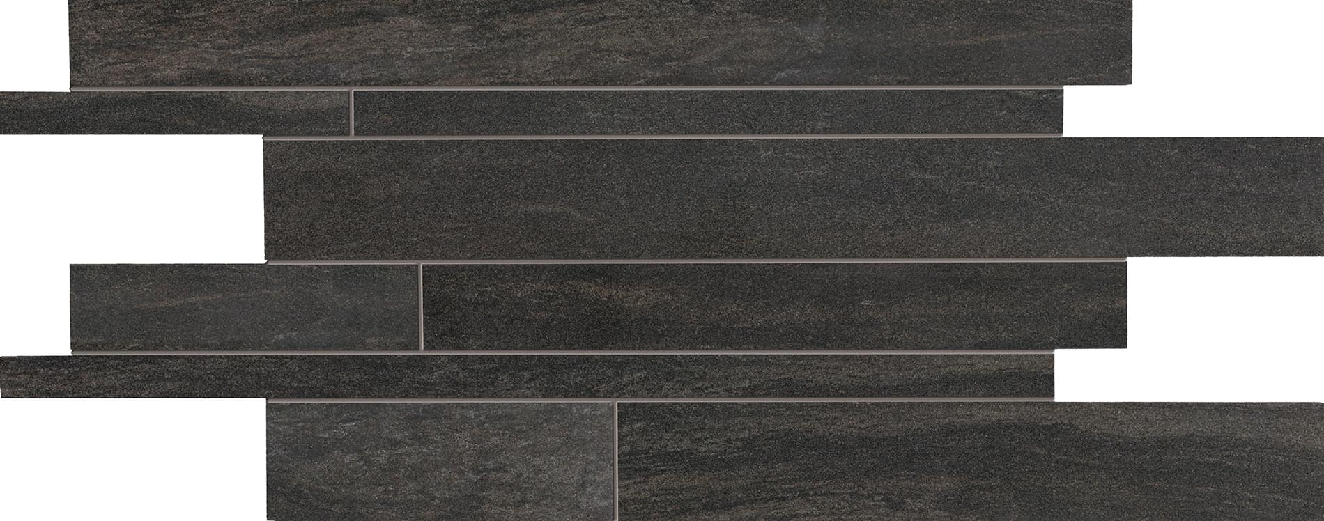 мозаика Stone Project Listelli Sfalsati Controfalda Mix Nat Lap Black 30x60