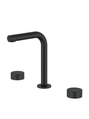 Смеситель Boheme 152-B.3 для раковины, на 3 отверстия, двухзахватный, ручки linea, черный