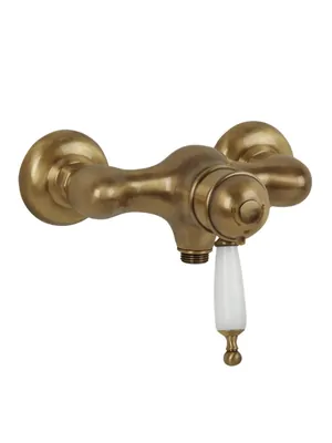 Смеситель для душа Migliore настенный, термостат, ручка белая, бронза ML.OXF-6339.BI.BR